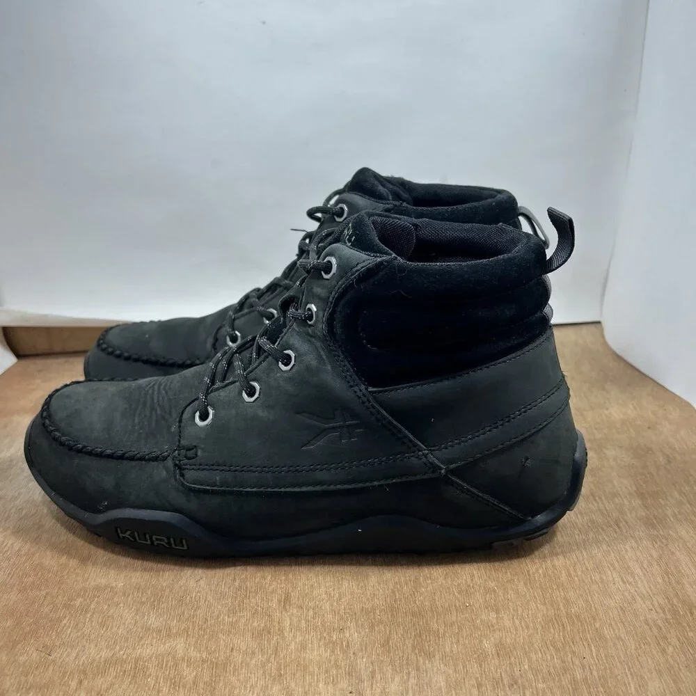 KURU Quest Men's Black Leather Ankle Support Lace Up Camp Hiking Boots Size 13